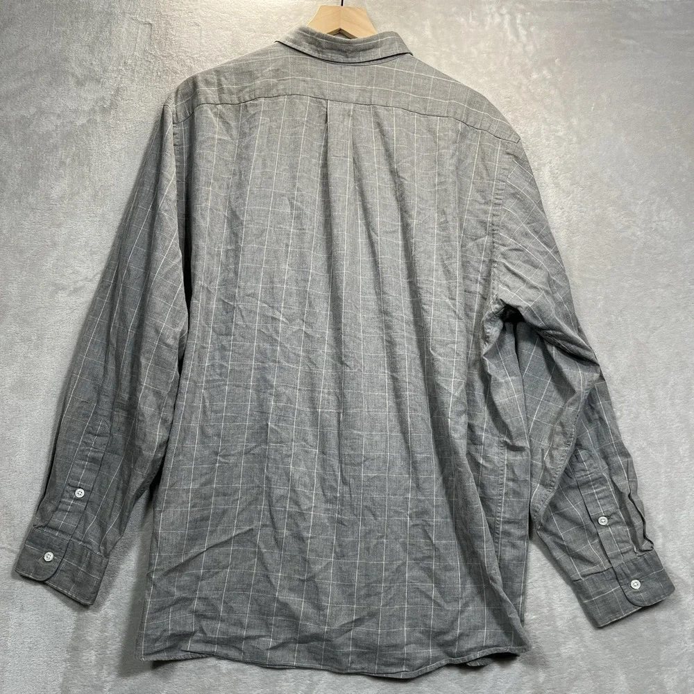 Vtg POLO RALPH LAUREN Shirt XL Benford Two-Ply Cotton Windowpane Check